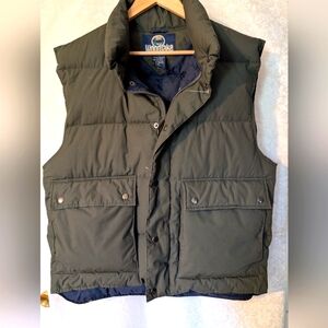 Woodlake Down Insulated Olive Green Puffer Vest Zip & Snap Front Mens Sz. Medium